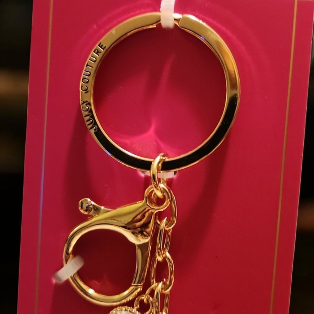 Juicy Couture Gold Crystal 'Juicy' Script Keychain - Picture 3 of 4